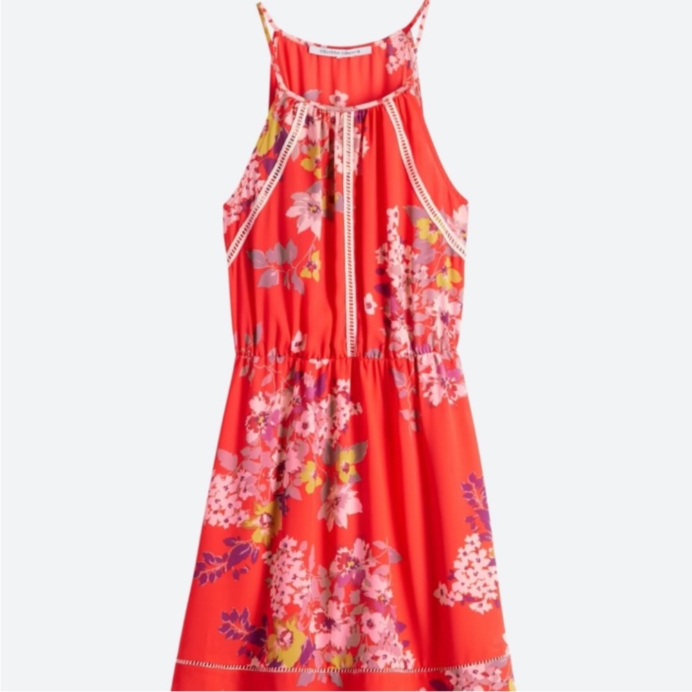 Collective Concepts Orange Floral Dress Sz M